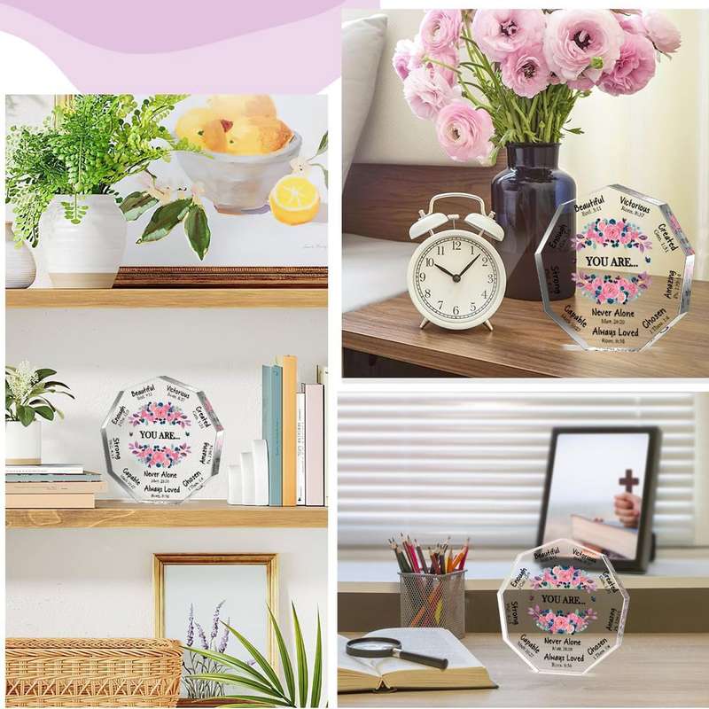 Inspirational Religious Nonagon Decorative Sign Christian Gifts For Women|