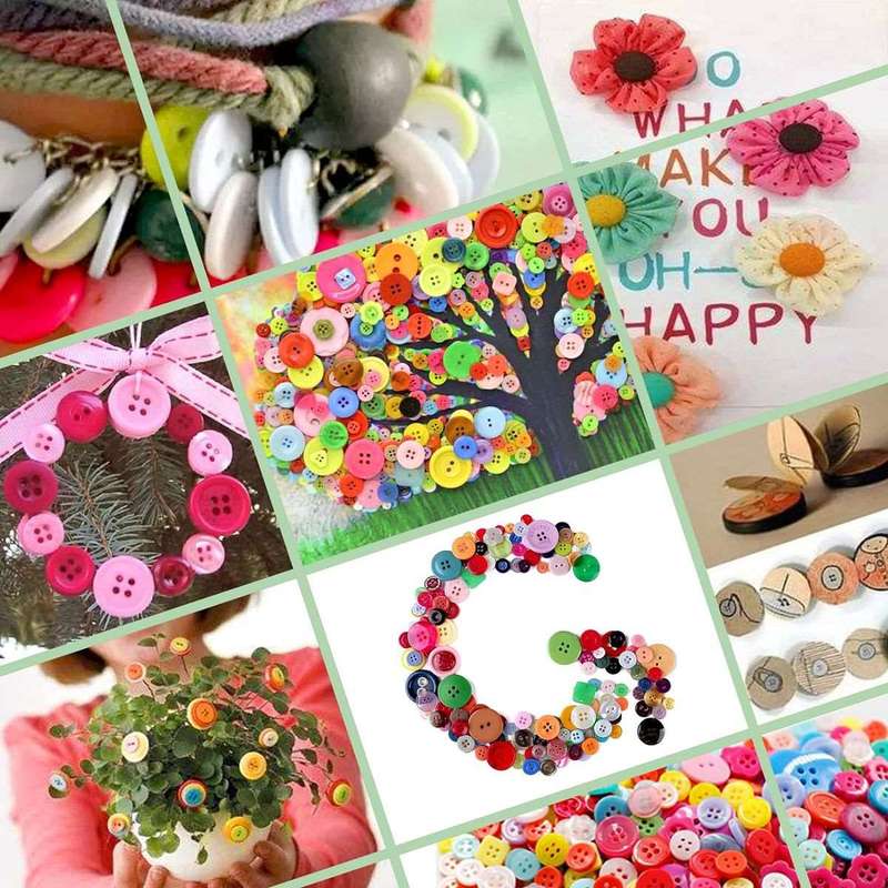 1500 Pieces Round Resin Buttons Mixed Color For Crafts Sewing