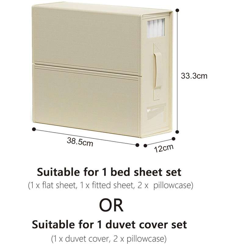 Bed Sheet Organisers & Storage For Linen Closet Foldable - 6 Pack - Beige (XL)|