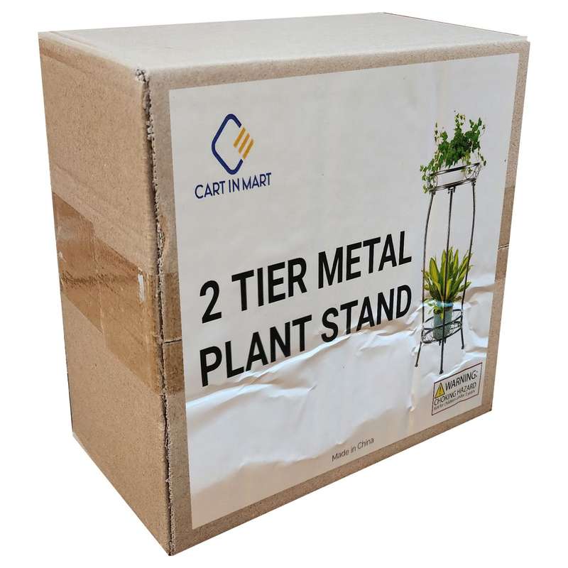 2 Tier Metal Plant Stand Indoor Outdoor 70cm High Flower Pot Display Holder |