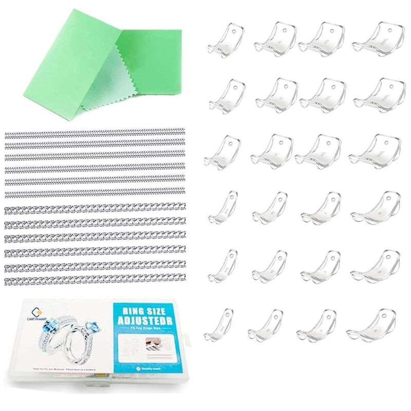 36 Pack Invisible Ring Size Adjuster For Loose Rings & Polishing Cloth