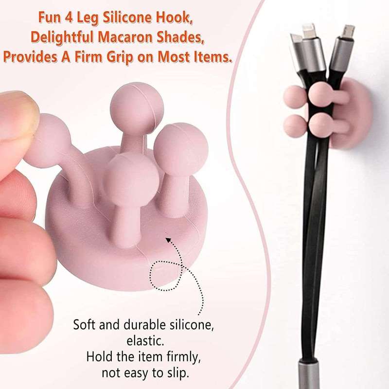 8 Piece Silicone Self Adhesive Hooks Toothbrush Holders & Multipurpose