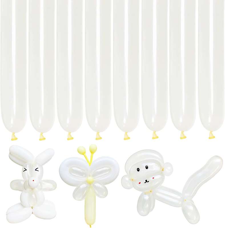 100 Pack Clear Long Balloons For Animal Twisting Tying Arch Magic Modeling