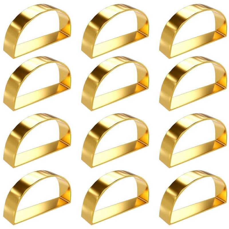 12 Pack Gold Metal Napkin Rings Buckles For Wedding Party Table Decoration