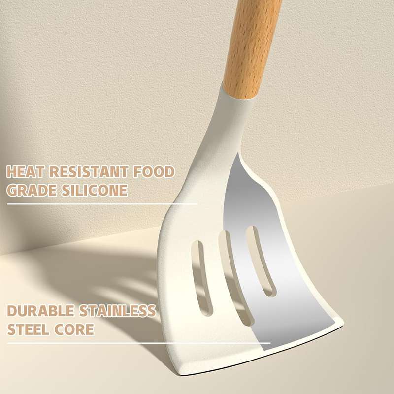 33 Pack Silicone Cooking Kitchen Utensils Spatula Tools Set- Cream White