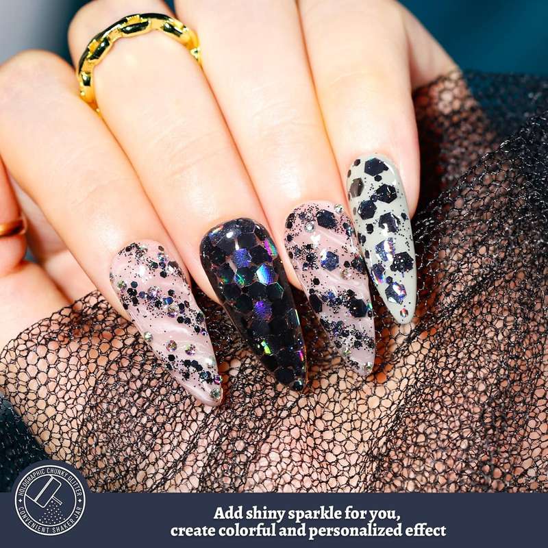 Holographic Chunky Glitter Metallic Bulk Laser Sequin For Nail Craft 150g