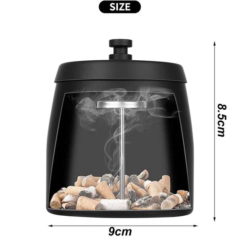 Ashtray With Lid For Cigarette Stainless Steel Smokeless Odorless Windproof