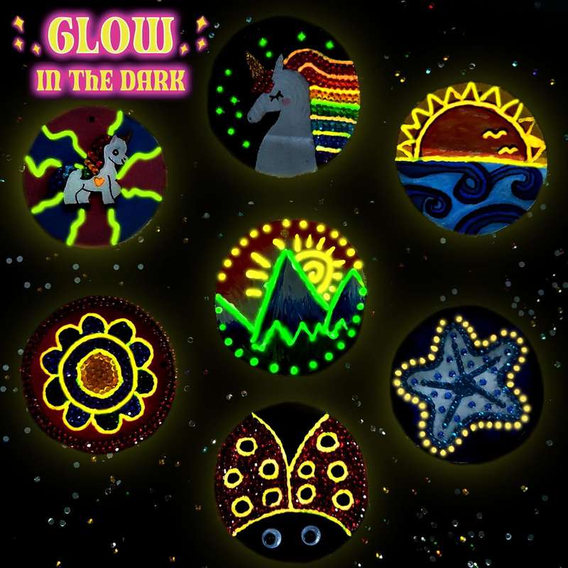 Kids Wooden Glow In The Dark Painting Kit - Art & Crafts Gift For Boys Girls