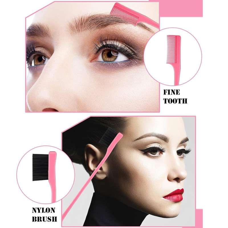 4 Pack Hair Styling Comb Set Teasing & Rat Tail Comb Edge Brush For Women