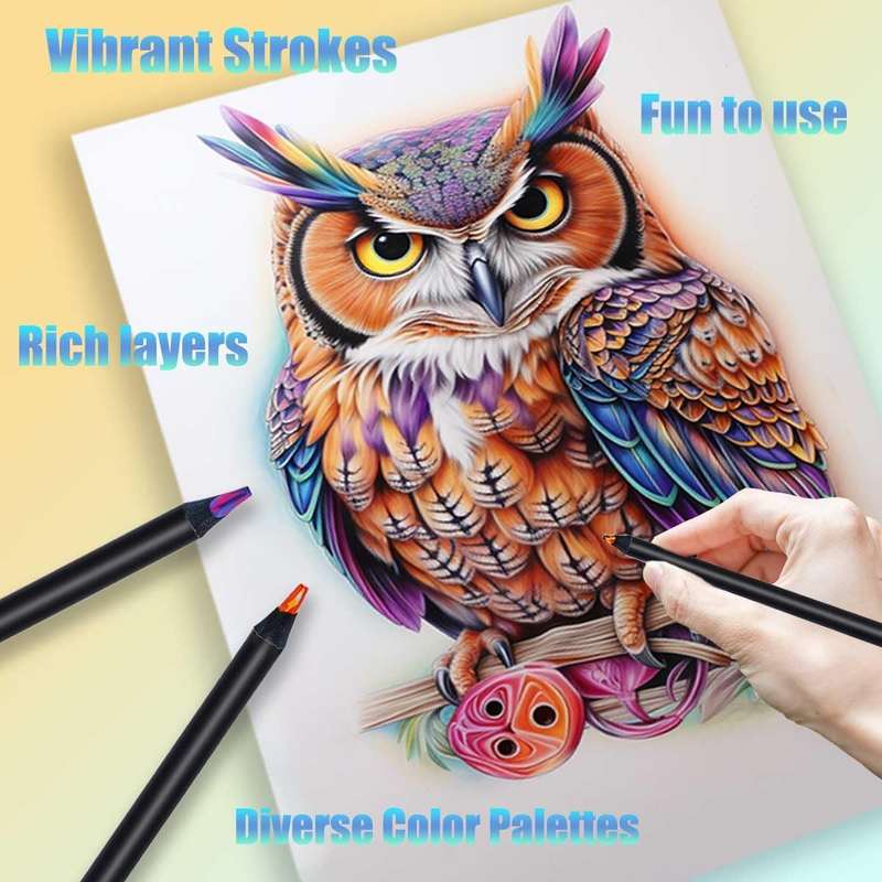 8 Piece Rainbow Colouring Pencils Jumbo Multi Colored Pencils & Sharpner