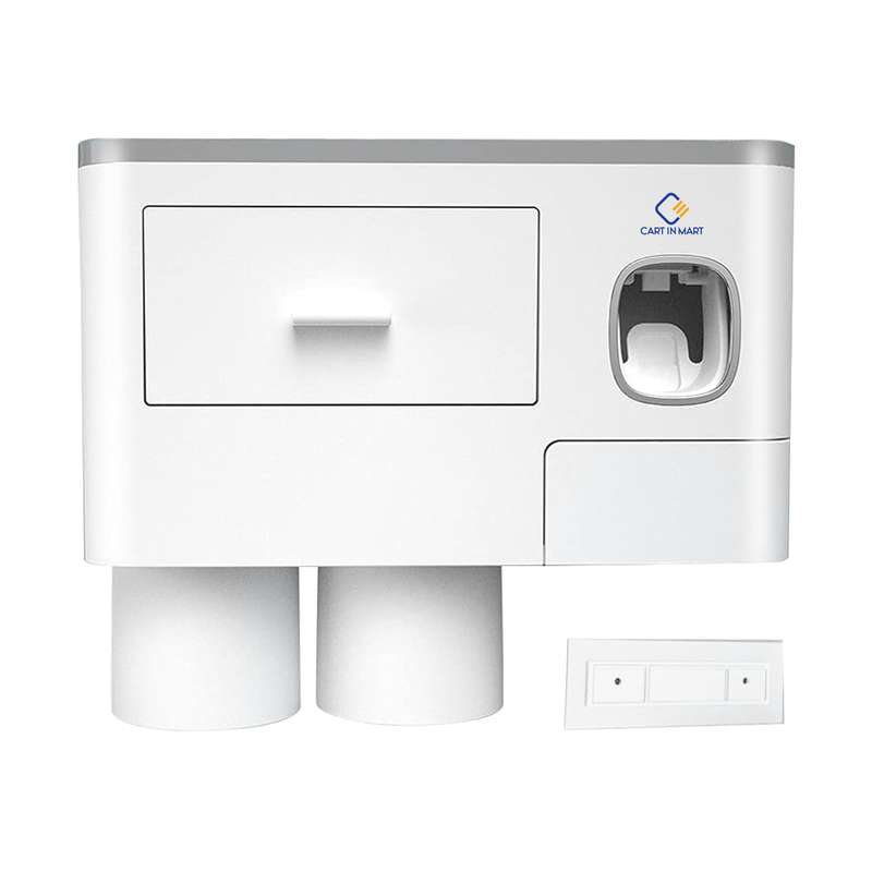 Toothbrush Holders With Automatic Toothpaste Dispenser 2 Cups,Tray & Drawer