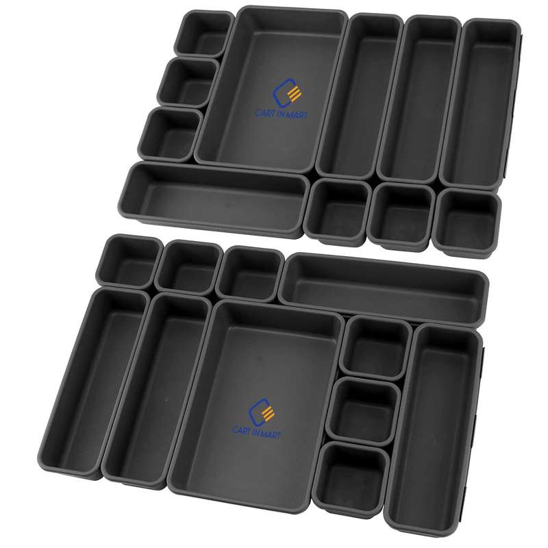 Plastic Drawer Organiser Storage Bins For Makeup Bathroom Utensils - 22 Piece