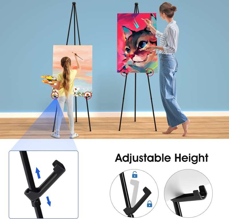 Folding Metal Easel Stand For Welcome Sign Display With Tripod Base-160cm