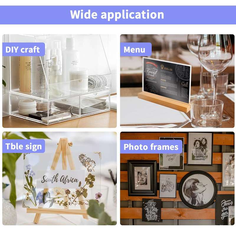 5 Pack Clear PET Plexiglass Sheets 8×10" Panels For Picture Frames, Crafts