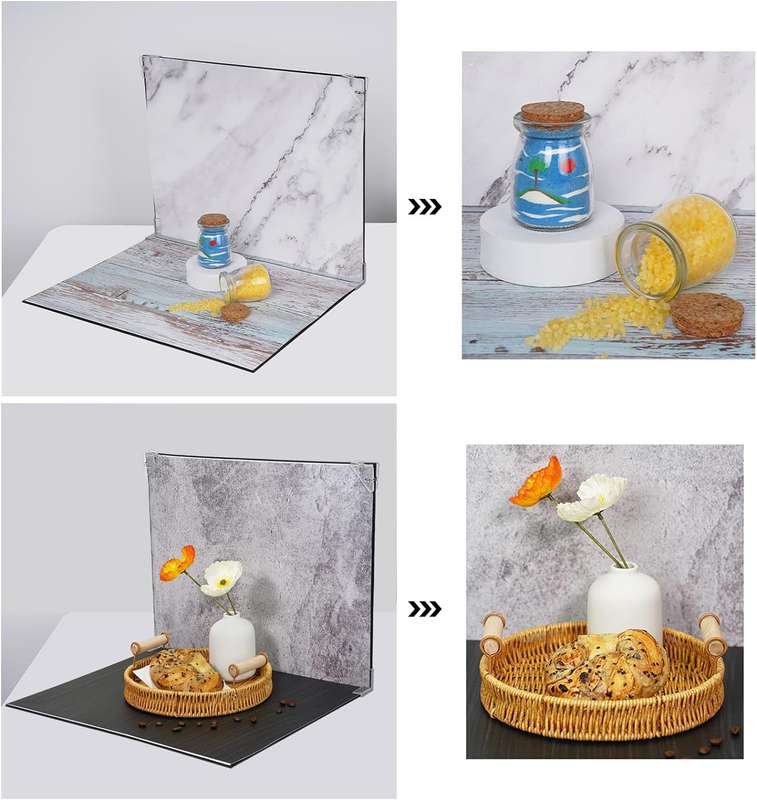 Tabletop Photo Board Backdrop Kit Small Product Photography with 16 Pattern