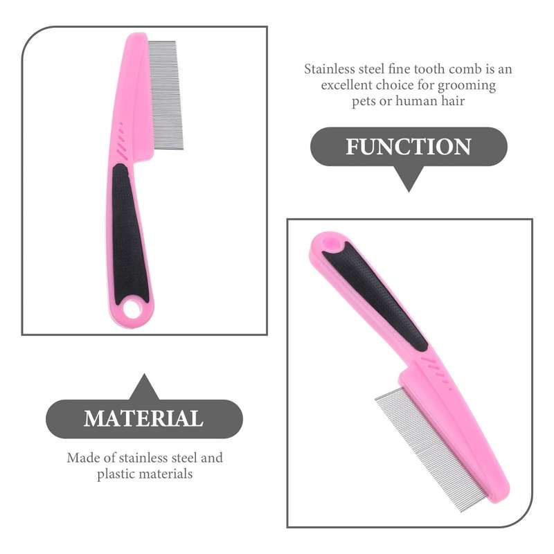 2 Pack Dandruff Comb Stainless Steel Fine Tooth Professional Lice Remover