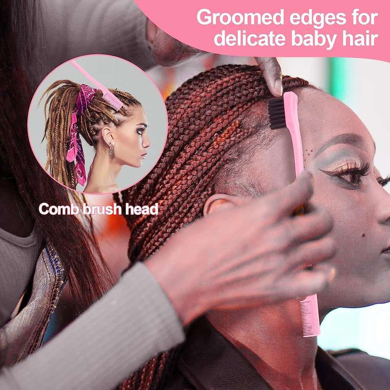 4 Pack Hair Styling Comb Set Teasing & Rat Tail Comb Edge Brush For Women