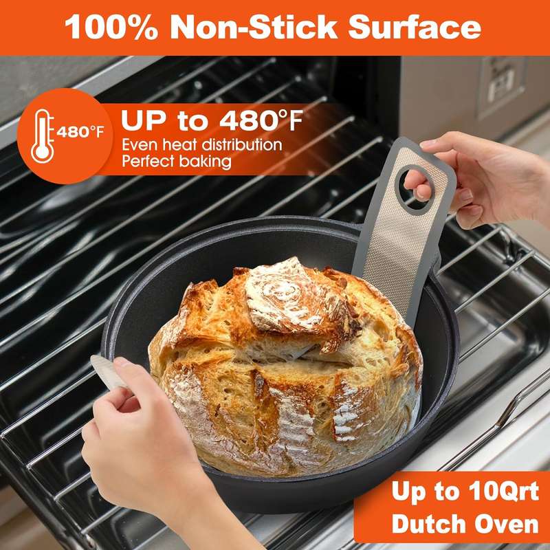 Silicone Bread Sling For Dutch Oven Liners Soudough Baking Mat - 2 Pack