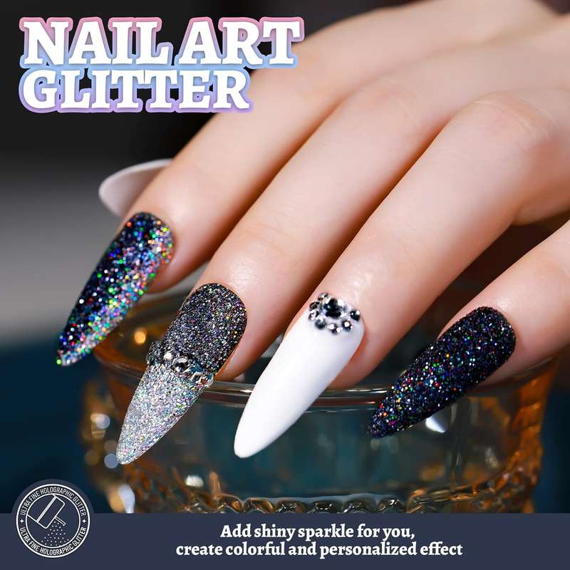 Holographic Ultra Fine Glitter Powder Bulk Laser Sequin For Nail Craft 180g