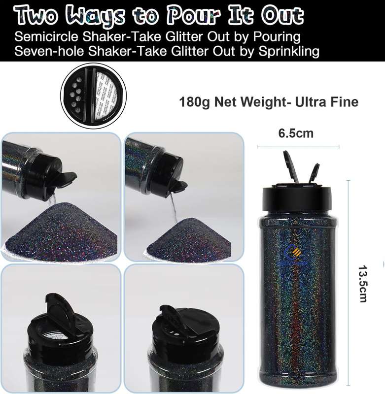 Holographic Ultra Fine Glitter Powder Bulk Laser Sequin For Nail Craft 180g