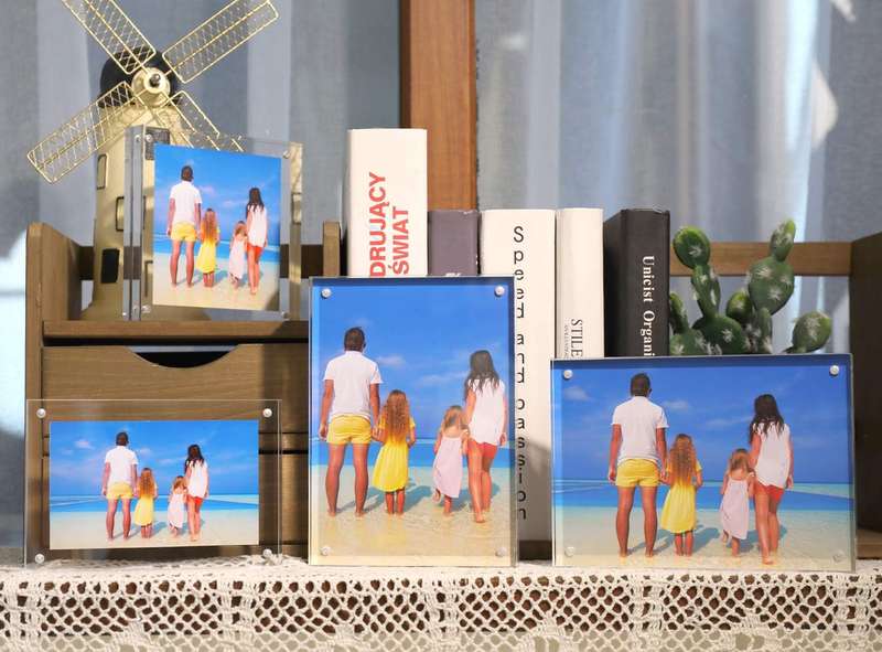 5 Pack Magnetic Acrylic Clear Picture Frames 5x7" Dual Side Photo Frame