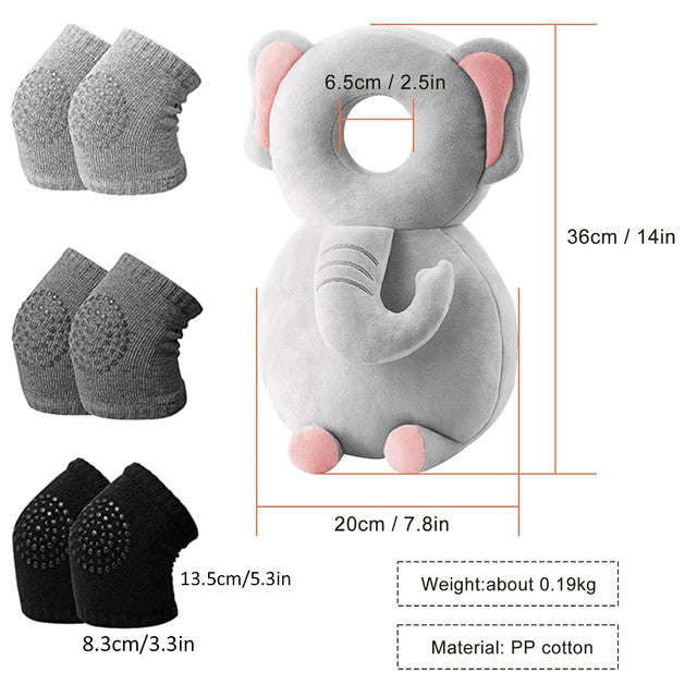 Baby Head Protector Cushion Backpack With Knee Pads For Walking & Crawling