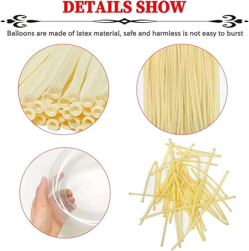 100 Pack Clear Long Balloons For Animal Twisting Tying Arch Magic Modeling