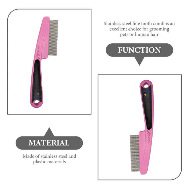 2 Pack Dandruff Comb Stainless Steel Fine Tooth Professional Lice Remover