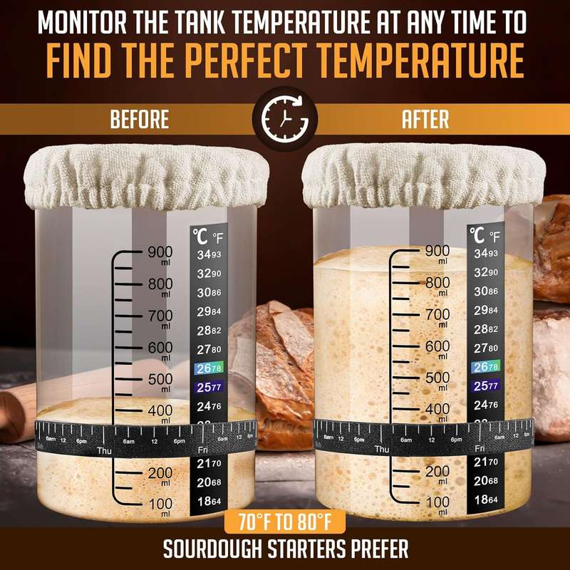 Sourdough Starter Kit With 1000ml Glass Jar Bread Baking Supplies