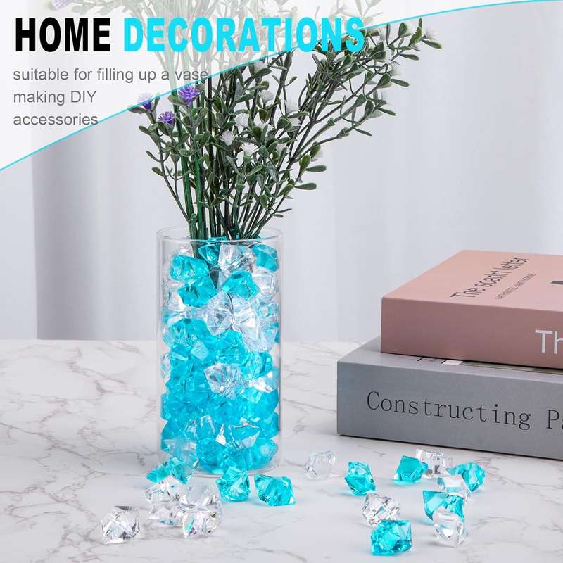 150 Piece Acrylic Fake Ice Rocks Diamond Gems For Table Vase Filler Decor