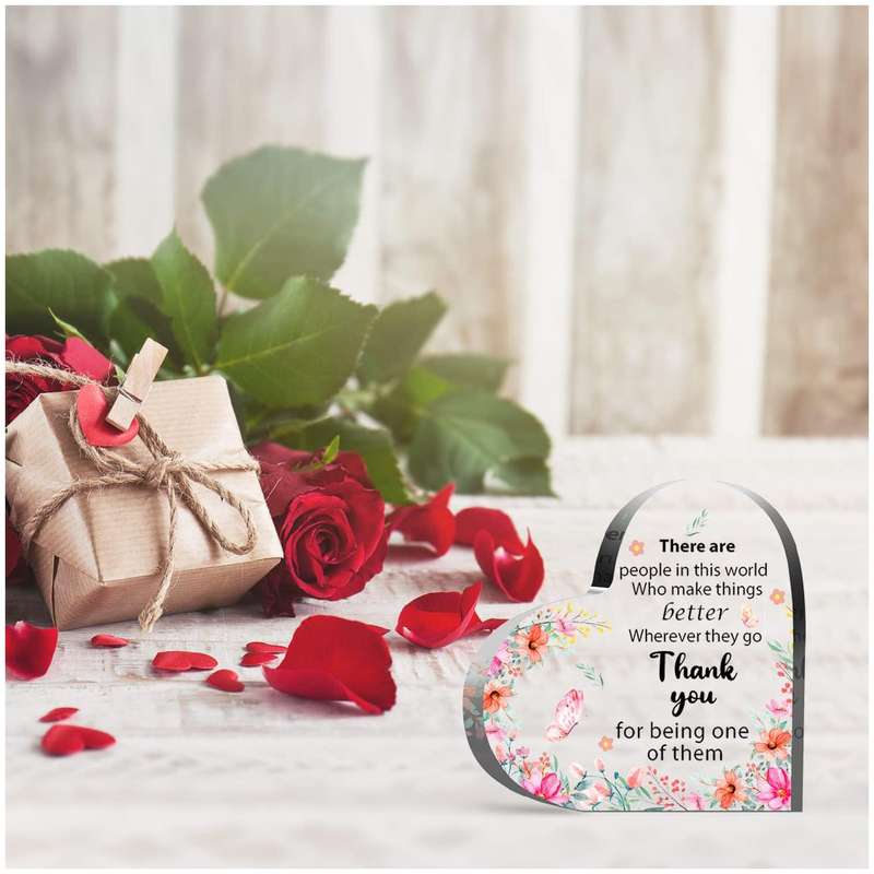 Appreciation & Thank You Gifts For Women Acrylic Decorative Heart Sign
