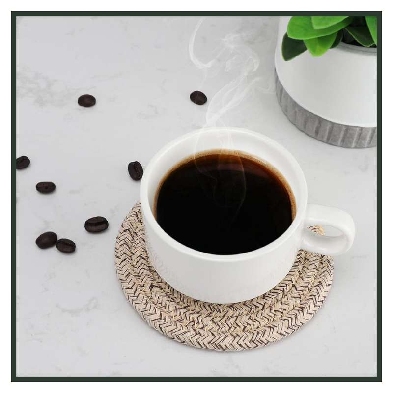 Cotton Drink Coasters With Holder For Drinks Minimalist Hand Woven - 8 Pack - 4 Colors