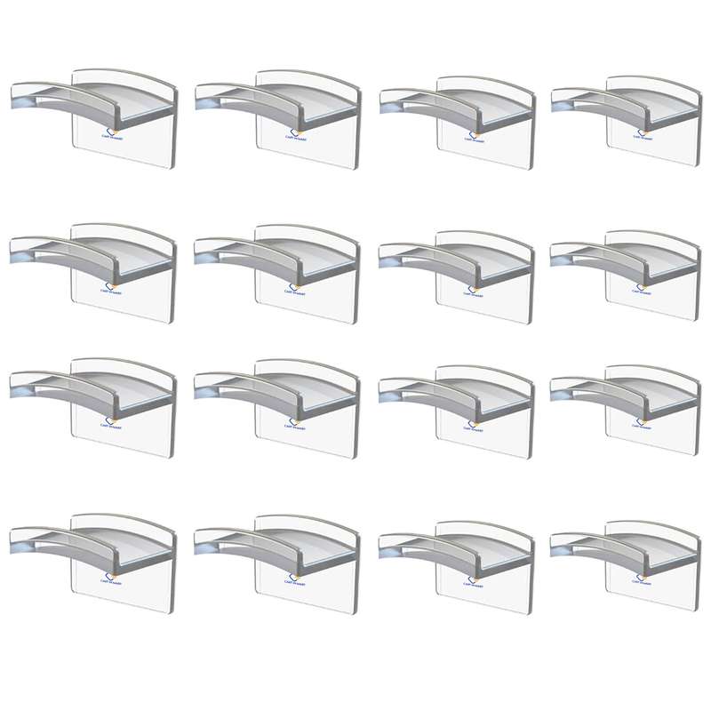 16 Pack Adhesive Hat Hooks For Hanging Caps Headphones Organiser For Wall - Clear