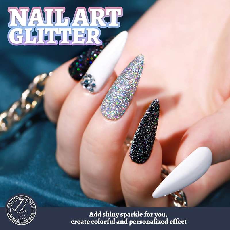 Holographic Ultra Fine Glitter Powder Bulk Laser Sequin For Nail Craft 180g