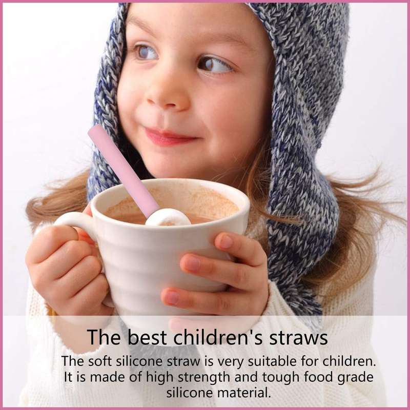 12 Pack Silicone Drinking Straws Reusable Odorless With Pouches & Brushes