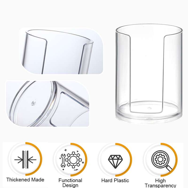 2 Pack Clear Acrylic Bathroom Cup Holder Mouthwash Paper Cups Dispenser