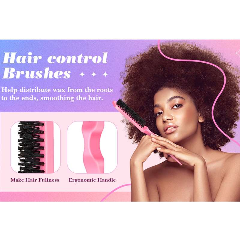 4 Pack Hair Styling Comb Set Teasing & Rat Tail Comb Edge Brush For Women