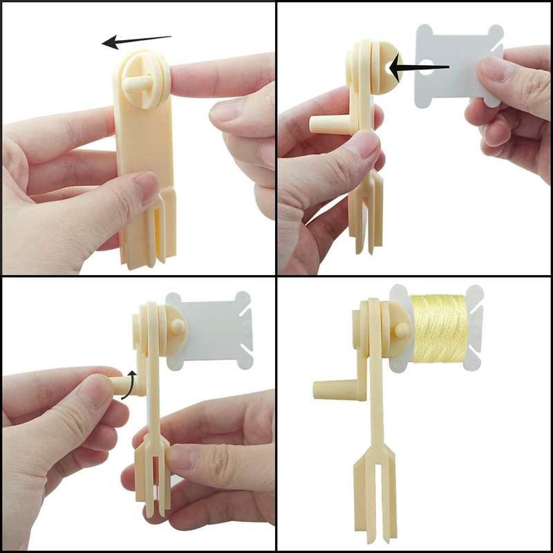 120 Pack Floss Bobbins With Winder For Cross Stitch Embroidery Sewing Craft