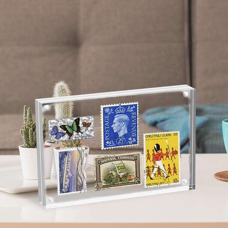 2 Pack Magnetic Clear Acrylic Picture Frames 4x6" Dual Side Photo Frame