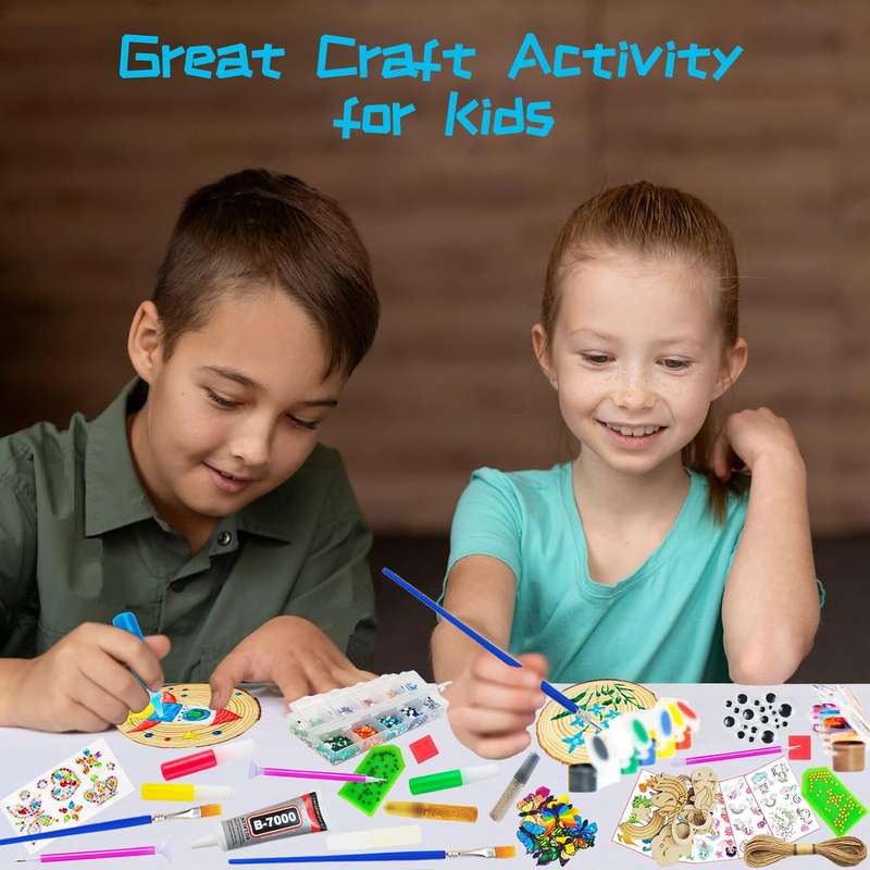Kids Wooden Glow In The Dark Painting Kit - Art & Crafts Gift For Boys Girls