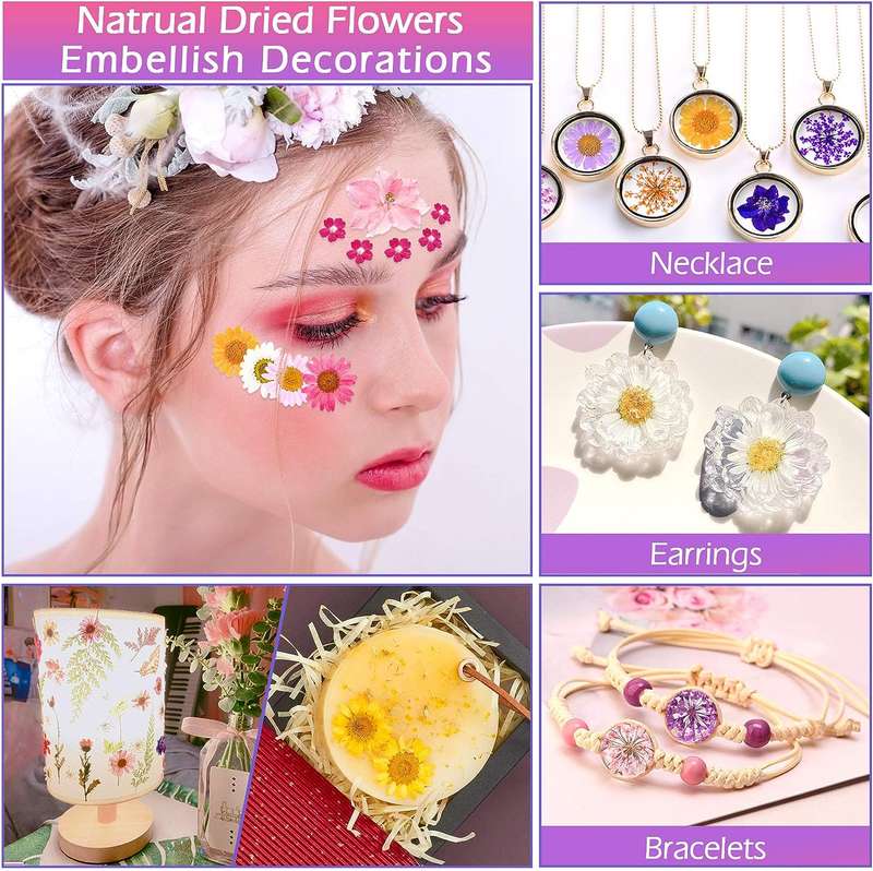 140 Pack Dried Pressed Flowers For Resin Scrapbooking Candle Soap Nail Art
