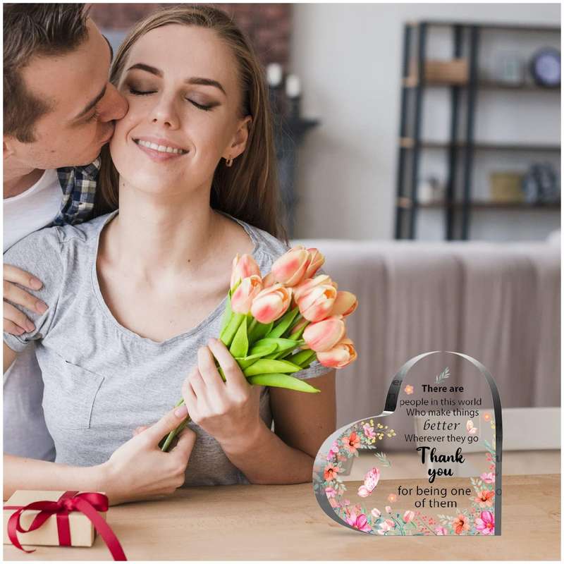 Appreciation & Thank You Gifts For Women Acrylic Decorative Heart Sign