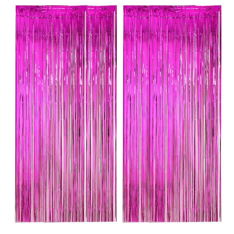 2 Pack Premium Foil Fringe Curtain Backdrop Tinsel Party Decoration -1x2m