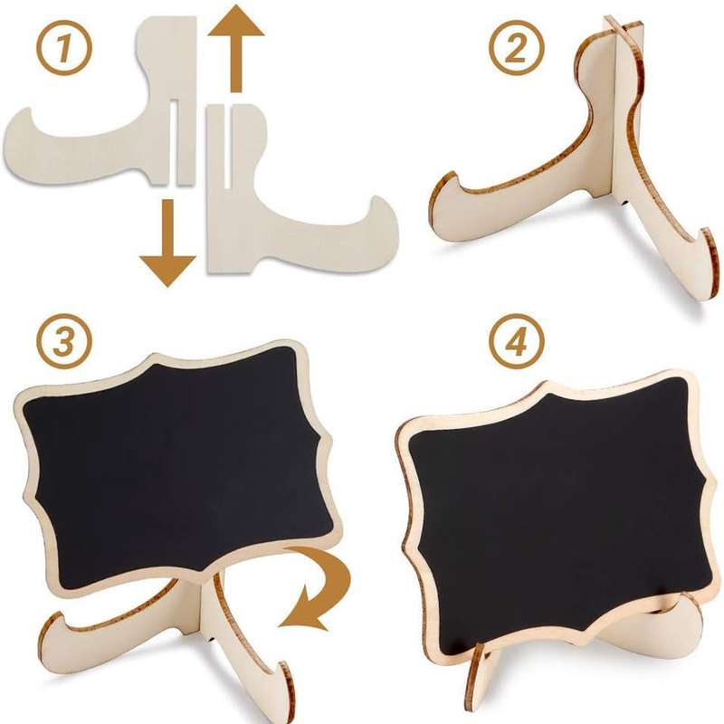 20 Pack Mini Chalkboard Signs With Markers Wooden Framed Labels Easel Stand