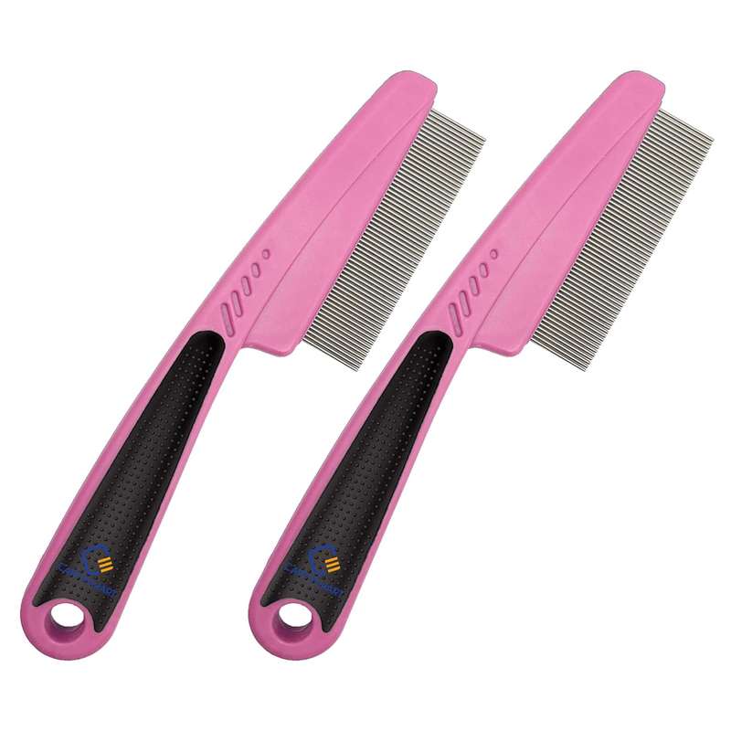 2 Pack Dandruff Comb Stainless Steel Fine Tooth Professional Lice Remover