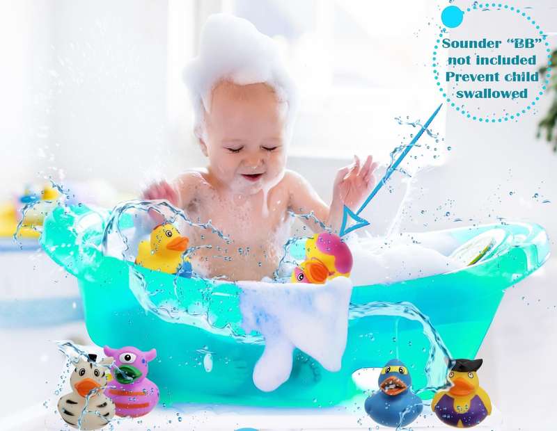 20 Pack Baby Bath Mini Duck Rubber Duckie Bathtub Toys With Mesh Bag