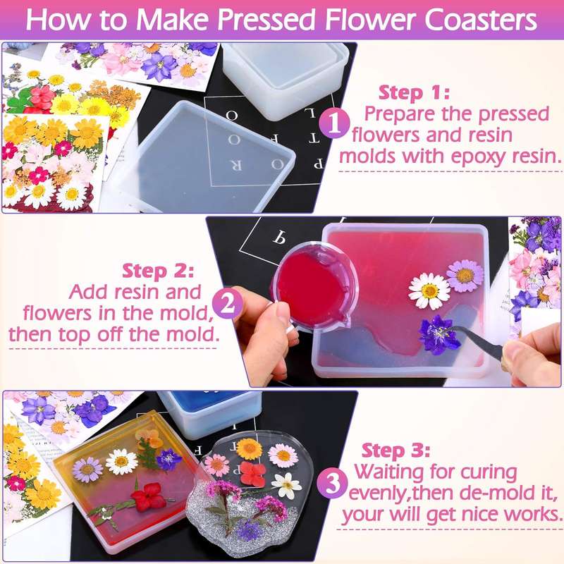 140 Pack Dried Pressed Flowers For Resin Scrapbooking Candle Soap Nail Art