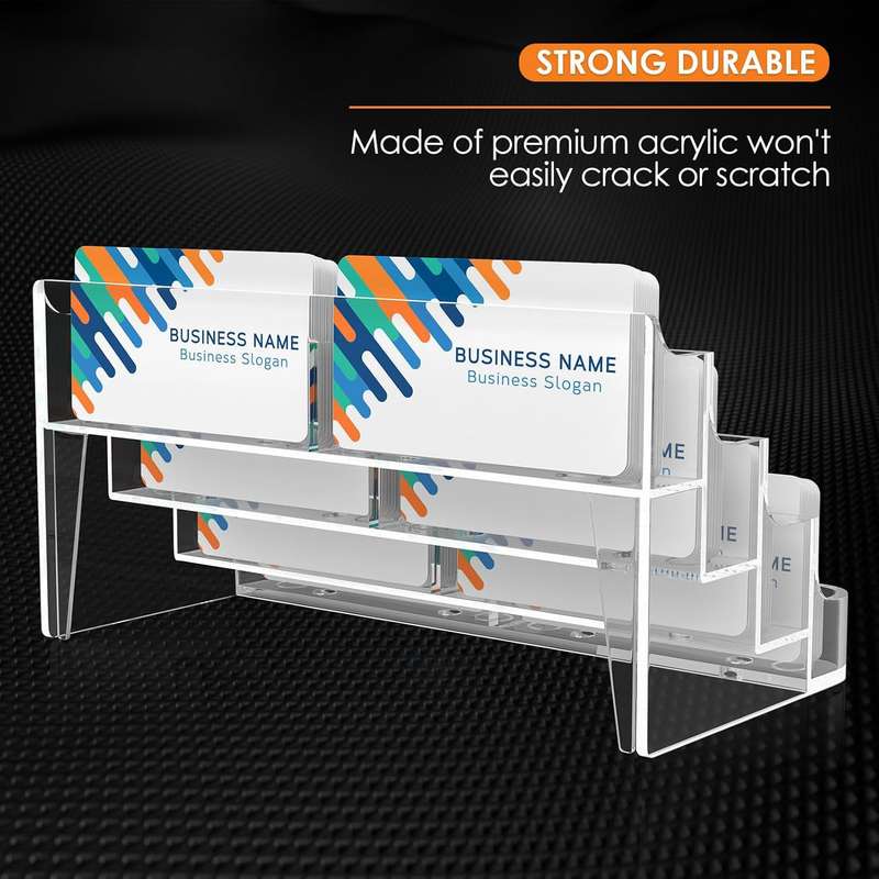 8 Pocket Clear Acrylic Business Card Holder For Desk Home Office Exhibition