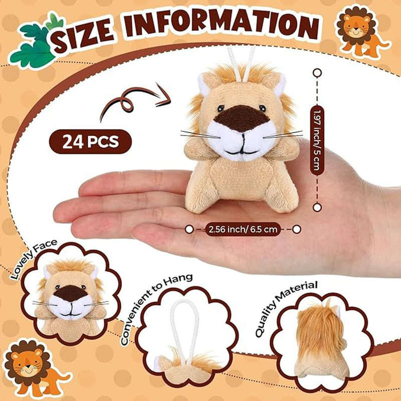 Kids' Mini Animal Plush Toy Bulk Party Favor Stuffed Plushies - 24 Pack