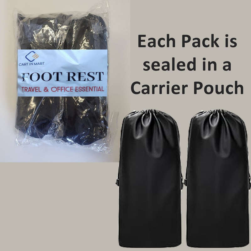 2-Pack Airplane Foot Rest Hammock (Memory Foam) For Travel Office Desk Home